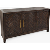 Gramercy 60" 3 Door Chevron Accent Cabinet in Brushed Dark Brown